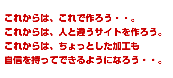 これからは、これで作ろう。これからはちょっとした加工も自信を持ってできるようになろう